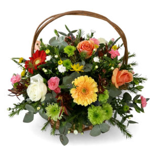 basket of flowers coastal petals and buds